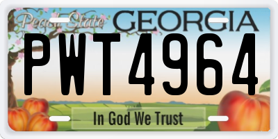 GA license plate PWT4964