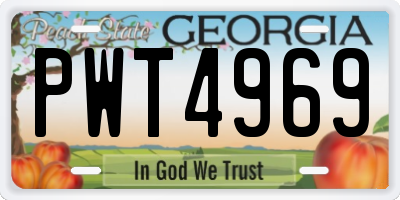GA license plate PWT4969