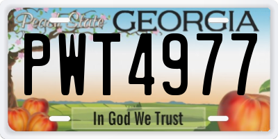 GA license plate PWT4977