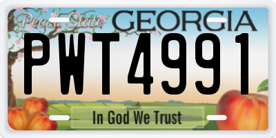 GA license plate PWT4991
