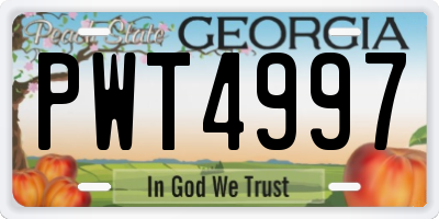 GA license plate PWT4997