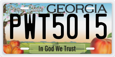 GA license plate PWT5015