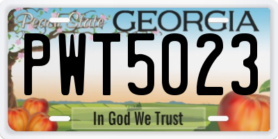GA license plate PWT5023