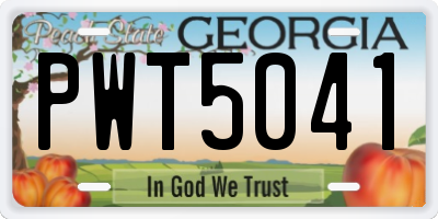 GA license plate PWT5041