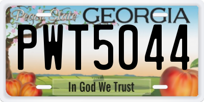 GA license plate PWT5044