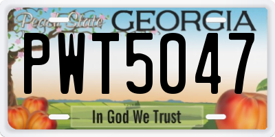 GA license plate PWT5047