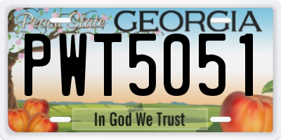 GA license plate PWT5051
