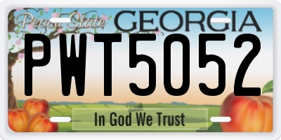 GA license plate PWT5052