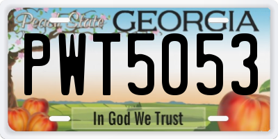 GA license plate PWT5053