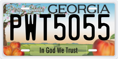 GA license plate PWT5055