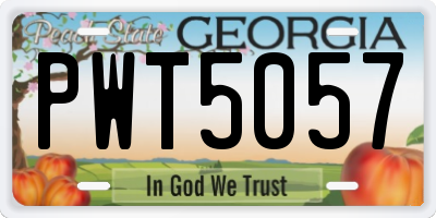 GA license plate PWT5057