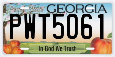 GA license plate PWT5061