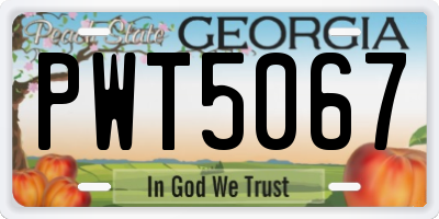 GA license plate PWT5067