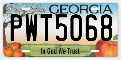 GA license plate PWT5068