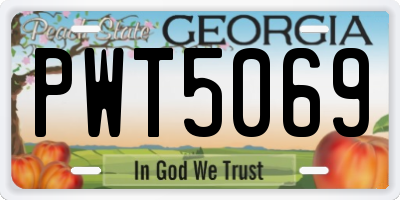 GA license plate PWT5069