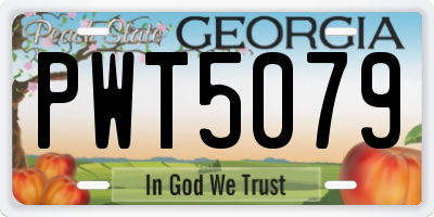 GA license plate PWT5079