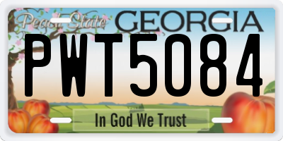 GA license plate PWT5084