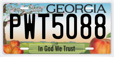GA license plate PWT5088