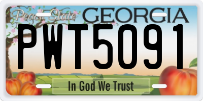 GA license plate PWT5091
