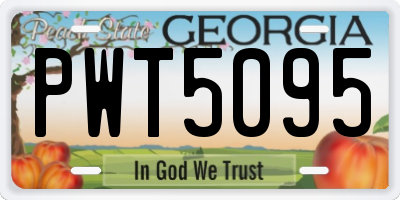 GA license plate PWT5095