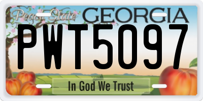GA license plate PWT5097