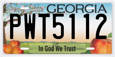 GA license plate PWT5112