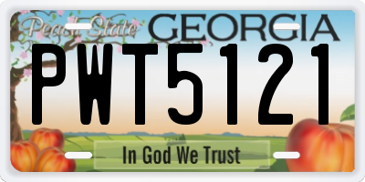 GA license plate PWT5121