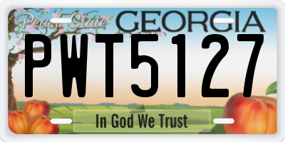 GA license plate PWT5127
