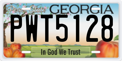 GA license plate PWT5128