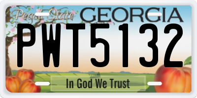 GA license plate PWT5132