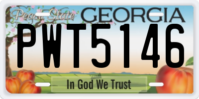 GA license plate PWT5146
