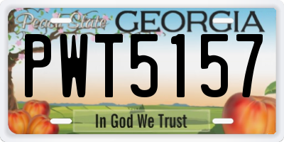 GA license plate PWT5157