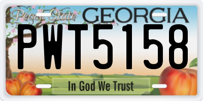 GA license plate PWT5158