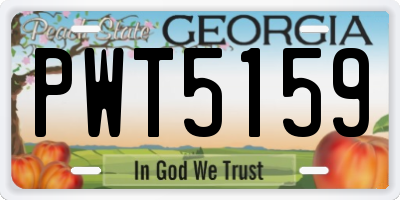 GA license plate PWT5159