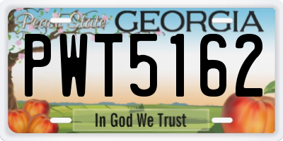 GA license plate PWT5162