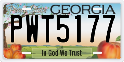 GA license plate PWT5177
