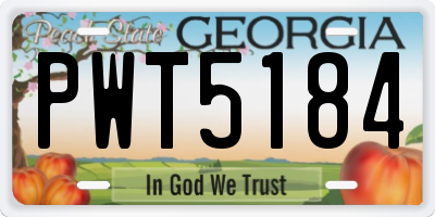 GA license plate PWT5184