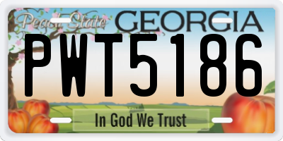 GA license plate PWT5186