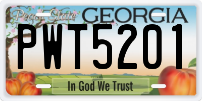 GA license plate PWT5201