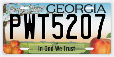 GA license plate PWT5207