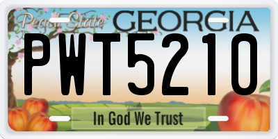 GA license plate PWT5210