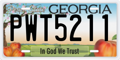 GA license plate PWT5211