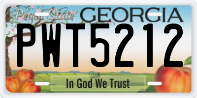 GA license plate PWT5212