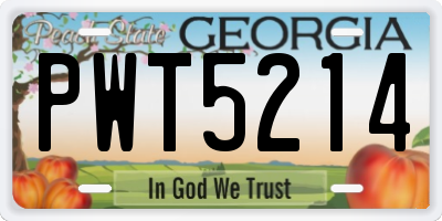 GA license plate PWT5214