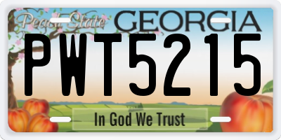 GA license plate PWT5215