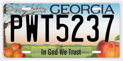 GA license plate PWT5237