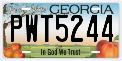 GA license plate PWT5244