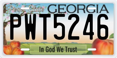 GA license plate PWT5246