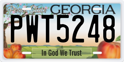 GA license plate PWT5248