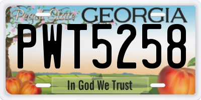 GA license plate PWT5258